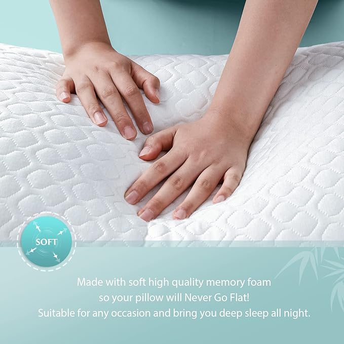 Extra Firm Body Pillow 1.5cm Cubies Memory Foam – Pain Relief & Sleeping & Supportive – with Cooling Cover Hug Pillows 20 x 54 inches