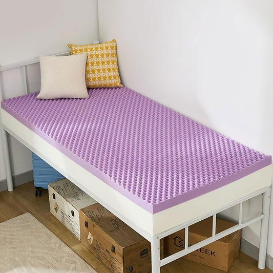 SINWEEK 3 Inch Egg Crate Memory Foam Mattress Topper Twin XL, Twin Extra Long Mattress Pads for College Dorm Room, Pressure Relieve CertiPUR-US Certified,39x80 Inches