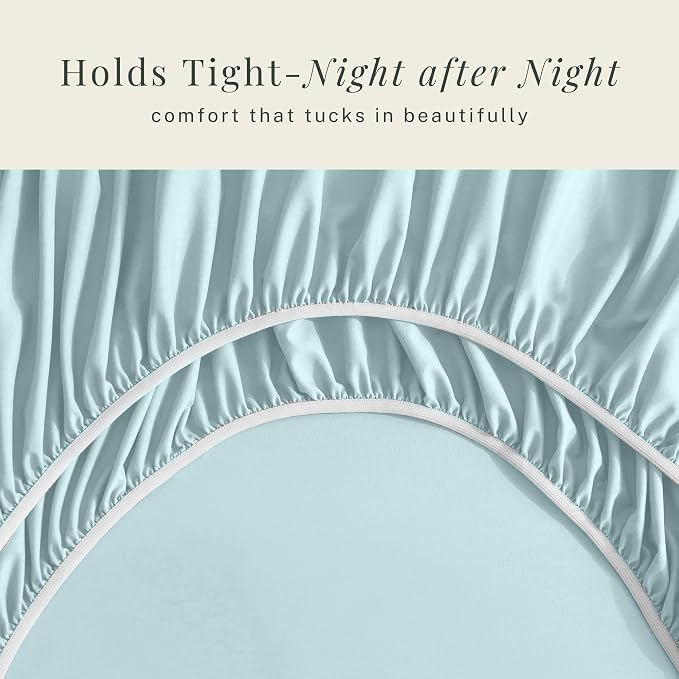 Hearth & Harbor Extra Deep Pocket Sheets - Fits Mattress 18-24 Inches Deep - Extra Deep Pocket Full Size Sets - 6 Piece Full Size - Full - Aqua Blue