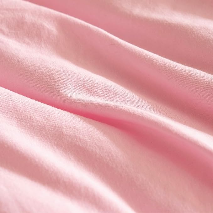 King Comforter Pink Set 3 Pieces Soft Bedding Bright Comforter King Lightweight Light Pink Style Comforter Set for All Seasons 1 Comforter and 2 Pillowcases (Pink, King)