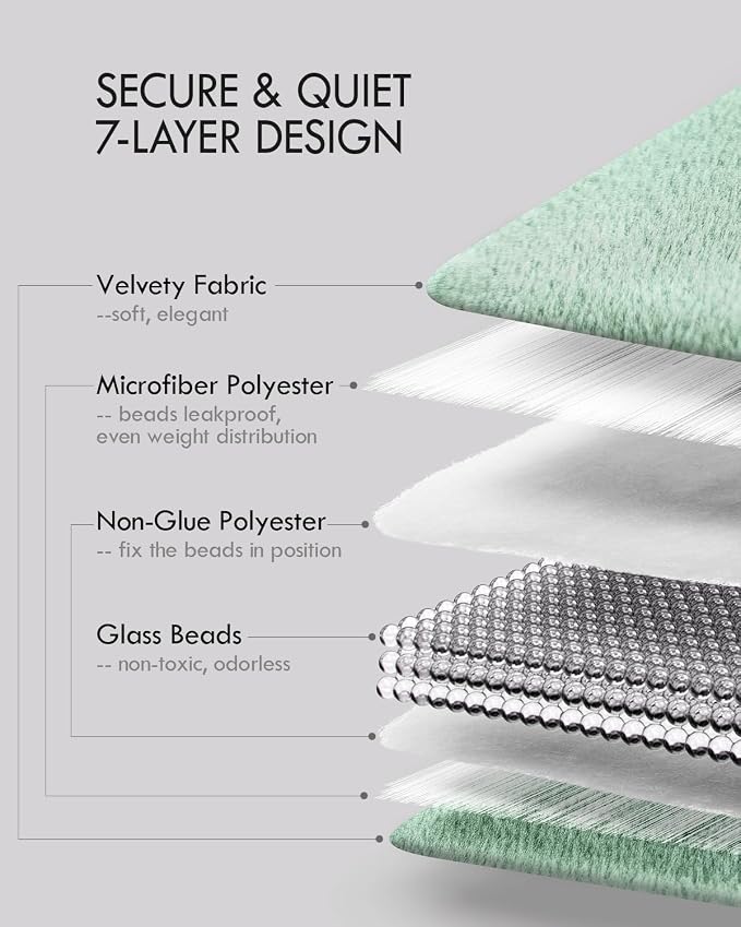 Weighted Lap Blanket for Adults, 7 lbs 41" x 53", Leaf Pattern, Sage Green | Washable Weighted Blankets, Small Portable Blanket for Relaxation, Cozy Luxury Crystal Velvet All-Season Heavy Blanket