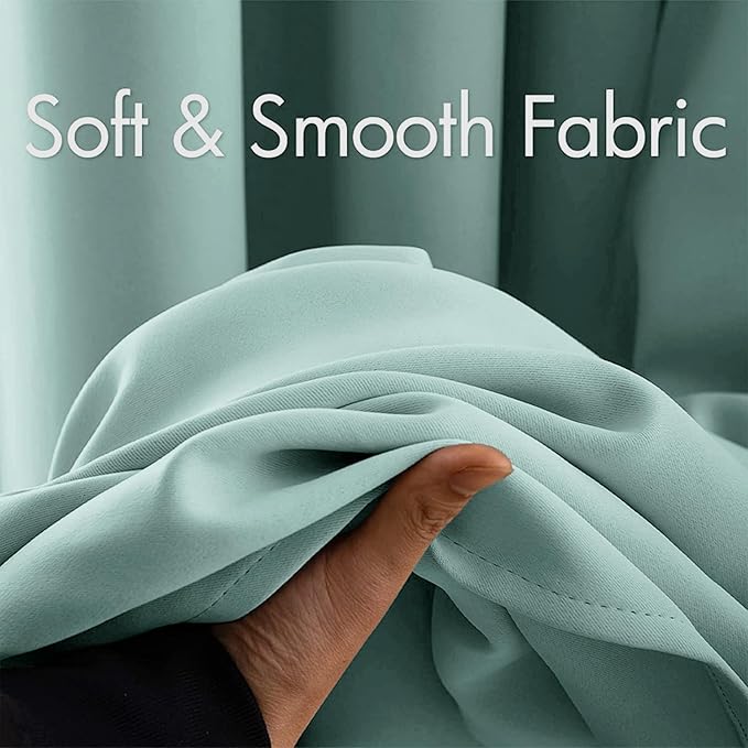 MIULEE Aqua Blackout Bedroom Curtains Drapes 72 Inch Long 52"x72" | Grommet Top, Room Darkening Window Drapes, Privacy Protection, Thermal Insulated, Heat Blocking, Light Blocking