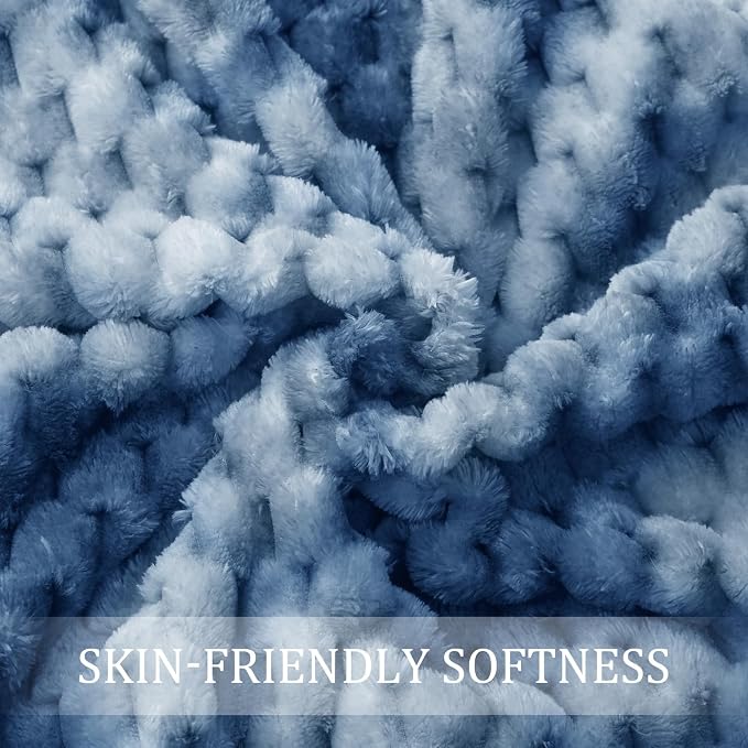 Exclusivo Mezcla 3D Fleece Twin Size Blanket for Bed, Tie-dye Blue | Extra Soft Fuzzy Plush Lightweight Bed Blankets, Cozy Fluffy Decorative Blankets for All Seasons, 90x66 Inches
