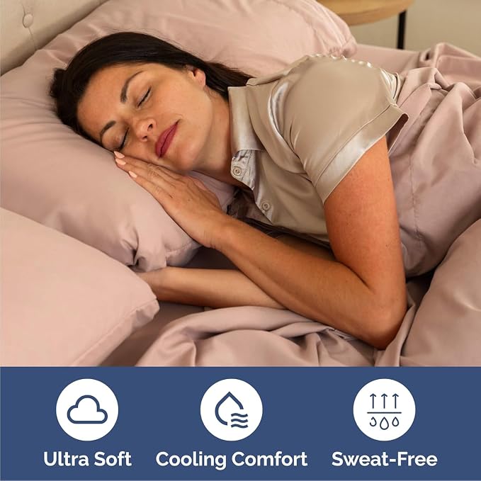 Cal King Size 4 Piece Sheet Set - Comfy Breathable & Cooling Sheets - Mauve | Hotel Luxury Bed Sheets for Women & Men, Deep Pockets, Easy-Fit, Extra Soft & Wrinkle Free Sheets, Oeko-Tex Bed Sheet Set