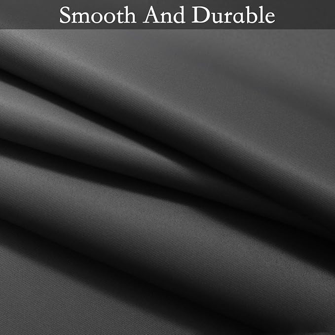 SimpleHome Ombre Black to Grey White Curtains for Living Room 52Wx63L | Room Darkening Curtains for Bedroom,Gradient Light Blocking Curtain,Thermal Insulated Grommet Window Drapes,2 Panels,63 Inch
