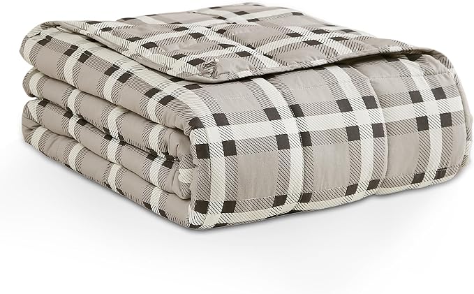 L'AGRATY Weighted Blanket - 48"x72" 15lbs Cooling Breathable Heavy Blanket Microfiber Material with Glass Beads for Adult All-Season Summer Fall Winter Soft Thick Comfort