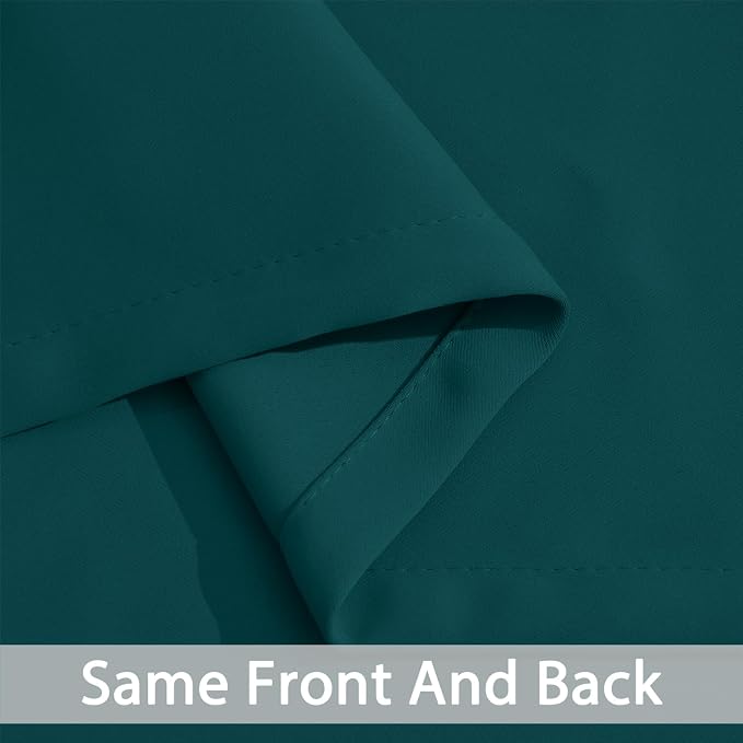 Yakamok Room Darkening Curtains 52x96 inch Length Dark Teal-Living Room | 2 panels,grommet blackout window treatment,thermal insulated,light blocking drapes,privacy protection,bedroom dining room