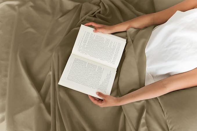 Full 6 Piece Bed Sheet Set - Comfy, Breathable & Cooling Sheets - Khaki | Ultra-Soft Hotel Luxury Bedding Set with 8-16 Inch Deep Pockets, 1 Flat & 1 Fitted Sheet & 4 Pillowcases, Wrinkle & Fade Free