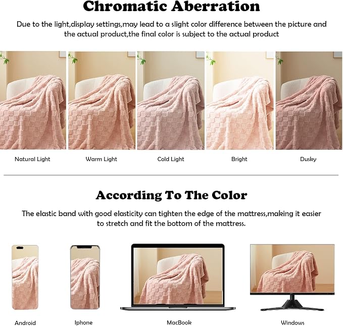 NEWCOSPLAY 3D Checkered Flannel Twin Blanket, Pink Checkered, 60"x80" | Super Soft Cute Lightweight Decorative Premium Silky Fleece Blanket for Couch Sofa Bed, Gift for Women Men, All Season Use