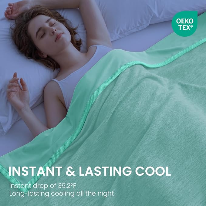 Topcee Cooling Blanket Queen Size 90"x90" for Hot Sleepers Summer Blanket | Absorbs Heat Cold Summer Blanket for Night Sweats & Menopause Q-Max>0.5 Lightweight Breathable Soft Double-Side Cooling