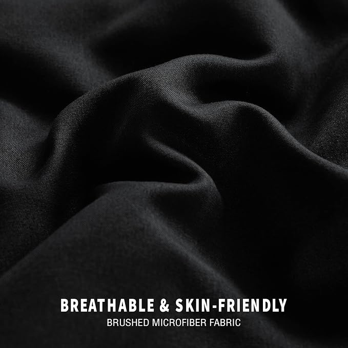 Exclusivo Mezcla Reversible Soft King Comforter Set, 3 Pieces | Black Lightweight Microfiber Down Alternative Comforters, All-Season Bedding with 2 Pillow Shams