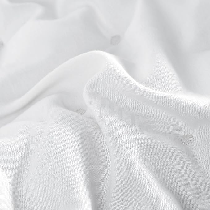WDCOZY White Cloud California Cal King Size Quilt Bedding Sets with Pillow Shams, Oversized Puffy Cozy Lightweight Bedspread Coverlet, Soft Cute Bed Cover for All Season - 3 Pieces