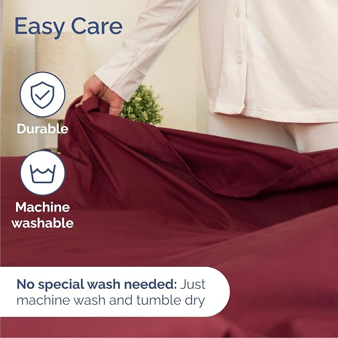 Cal King Size 4 Piece Sheet Set - Breathable & Cooling Sheets - Burgundy | Hotel Luxury Bed Sheets for Women & Men, Deep Pockets, Easy-Fit, Extra Soft & Wrinkle Free Sheets, Oeko-Tex Bed Sheet Set
