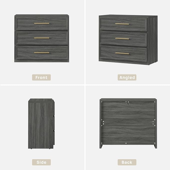 SICOTAS Oversized Night Stand Set 2 for Bedroom 31.3" Bedside Table | Extra Large Nightstands with Storage Tall Bed Side Table Set of 2 Side Table with 3 Drawer Modern End Tables for Sofa Couch