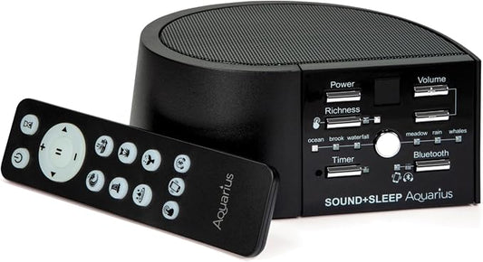Adaptive Sound Technologies Sound + Sleep Aquarius, Bluetooth, Black | White Noise Machine for Focus Support with a Convenient Sleep Timer, Built-in Headphone Jack, and Precision Volume Settings