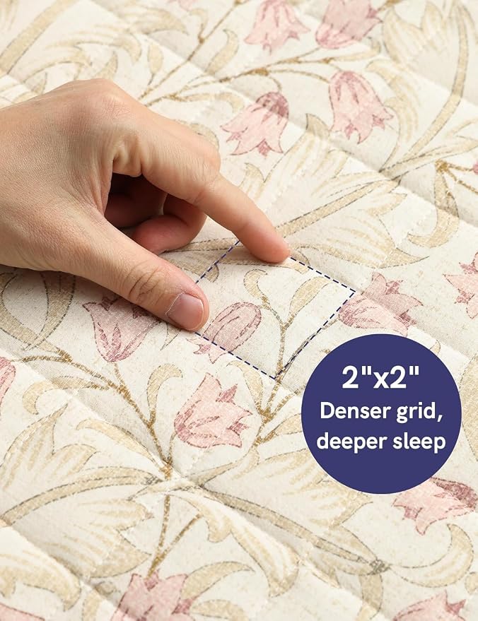 YnM 15lbs Weighted Blanket for Adults, Linen Heavy Bed Throw Blanket with Cooling Glass Beads for All Season Use, Ideal for ~140lbs (60x80 Inches, Queen, Campanula)