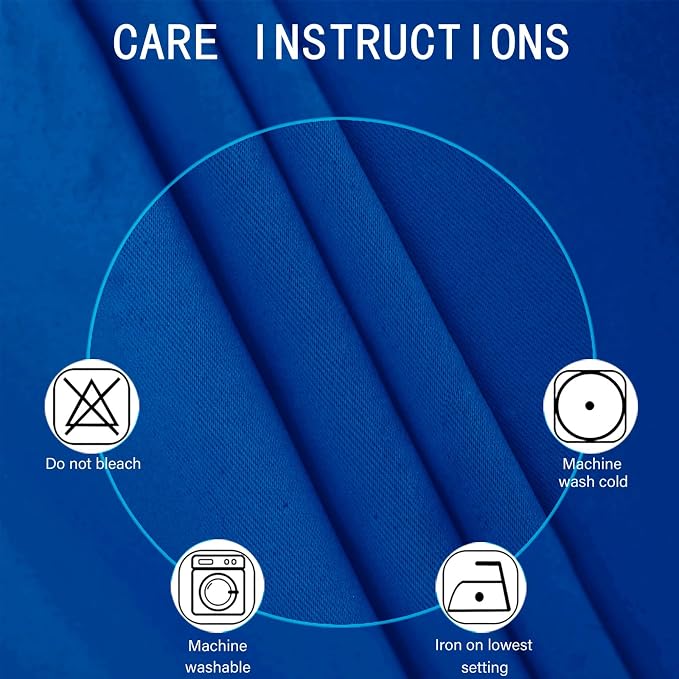 Blackout Curtains 52 x 90 Inch Long Royal Blue Curtains Set of 2 Panels Room Darkening Curtains for Bedroom and Living Room