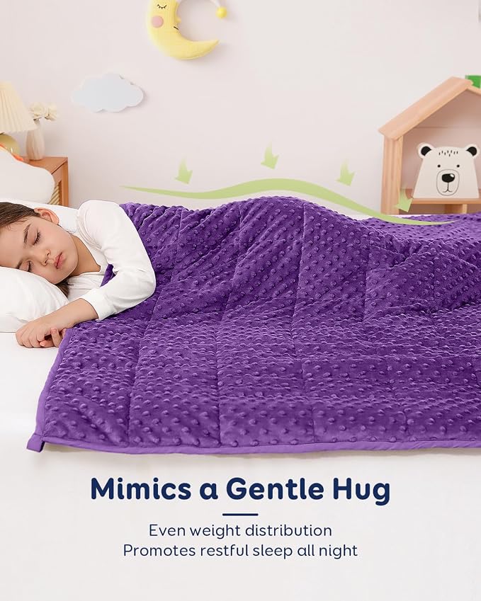 5lbs Weighted Blanket, Cooling Soft Minky Dot Heavy Blankets, 36"x48" | Gentle Hug-Like Comfort, Reversible Cooling & Cozy for All Seasons, 7-Layer for Even Weight Distribution, Machine Washable
