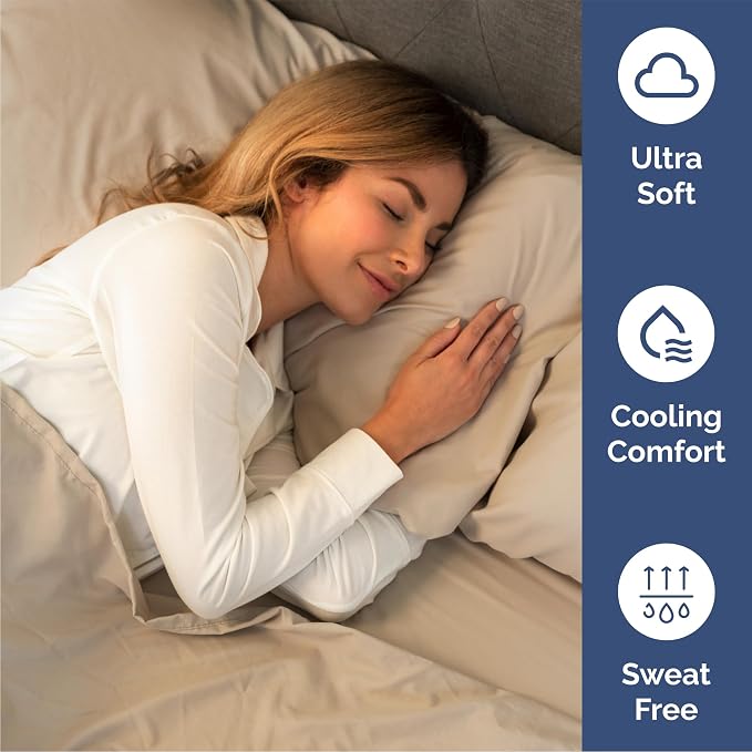 Queen Size 4 Piece Sheet Set - Comfy Breathable & Cooling Sheets - Cream | Hotel Luxury Bed Sheets for Women & Men, Deep Pockets, Easy-Fit, Extra Soft and Wrinkle Free Sheets, Oeko-Tex Bed Sheet Set