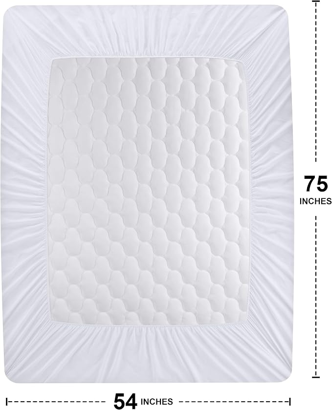 Waterproof Full Mattress Protector, Quilted Fitted Mattress Pad, White | Deep Pockets fits upto 16" Deep, 100% Waterproof Mattress Cover Soft Breathable & Noiseless Mattress Topper by Utopia Bedding