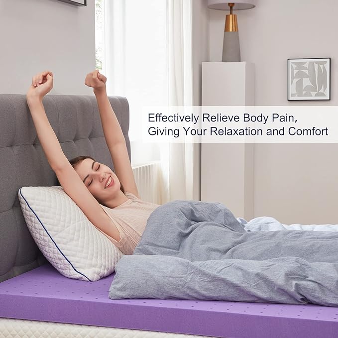SINWEEK 4 Inch Gel Memory Foam Mattress Topper, Full Size | Ventilated Soft Pressure Relieve Mattress Pad, Breathable Bed Topper, CertiPUR-US Certified, Full Size