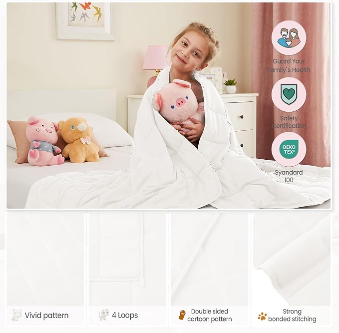 Weighted Blanket - 3 lbs White Heavy Blanket, 20"x30", Small Size Breathable Lap Blanket
