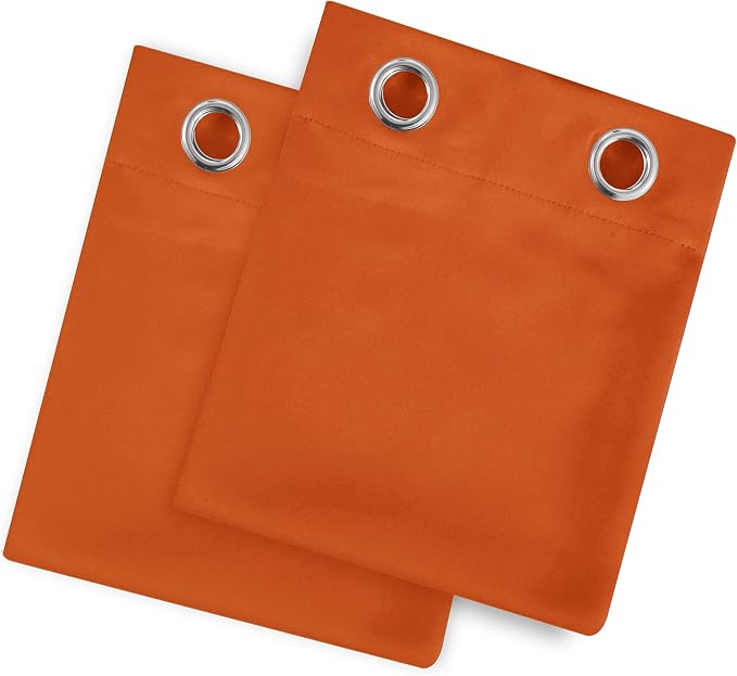 Blackout Curtains 52 x 84 inch/Orange Curtains Set of 2 Panels/Thermal Insulated Room Darkening Bedroom Curtains