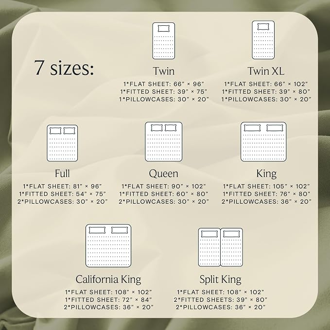 LuxClub 4 PC Queen Sheet Set, Deep Pockets Wrinkle Free Cooling Bed Sheets Hotel Bedding for Women, Men, Includes 1 Fitted Sheet, 1 Flat Sheet and 2 Pillowcases-Soft Olive | LuxClub Silky Fitted Sheet & Pillowcase Sets, Breathable Hotel Luxury Bedding ...