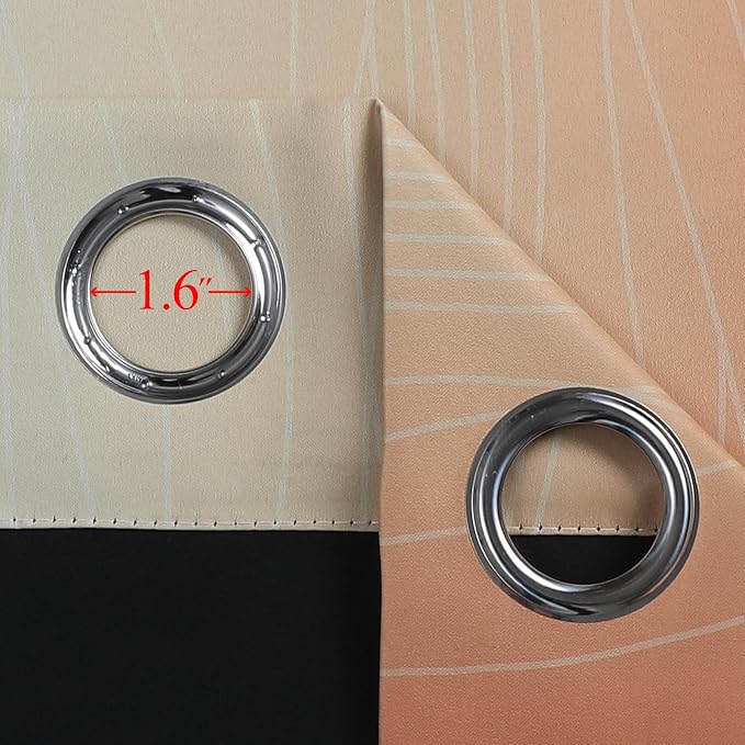Burnt Orange and Greyish White Ombre Blackout Curtains 52Wx54L Inch Long | Light Blocking Short Window Curtains,Energy Saving,Thermal Insulated,Room Darkening Grommet Drapes for Bedroom,2 Panels