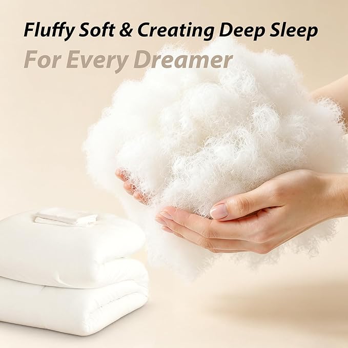 weigelia Cream Comforter Set King Size, All Season Lightweight Bedding Set | Soft Microfiber King Comforter Set, Machine Washable, Solid Color Bed Set (1 Comforter, 2 Pillowcase)