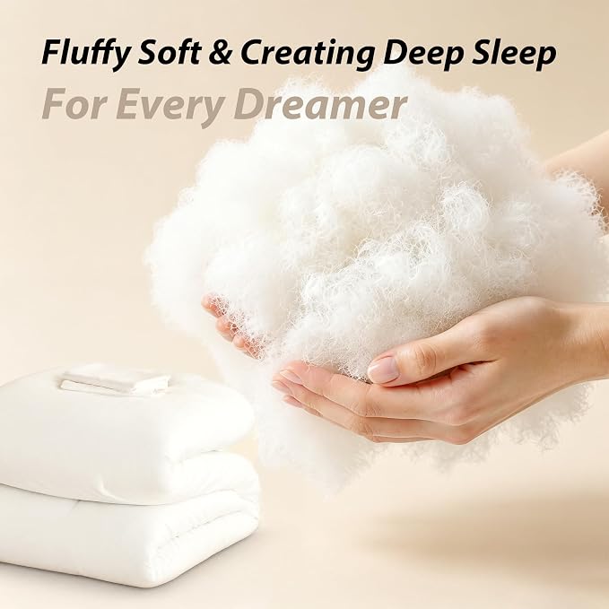 weigelia Cream Comforter Set Queen Size, All Season Lightweight Bedding Set | Soft Microfiber Queen Comforter Set, Machine Washable, Solid Color Bed Set (1 Comforter, 2 Pillowcase)