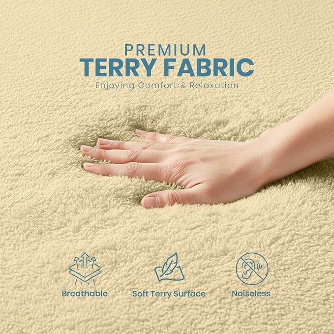 Waterproof Twin XL Size Mattress Protector fits Upto 15" deep Mattresses | Utopia Bedding 200 GSM Soft & Breathable Mattress Cover, Dirt-Proof, Noiseless, Machine Washable Fitted Sheet Style, Beige