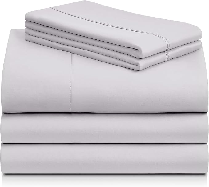 Split King Sheets for Adjustable Bed, Soft Deep Pocket Bed Sheets Set, 5PC | LuxClub Silky Fitted Sheet & Pillowcase Sets, Breathable Hotel Luxury Bedding for Mattress Wrinkle Free, Dove Gray