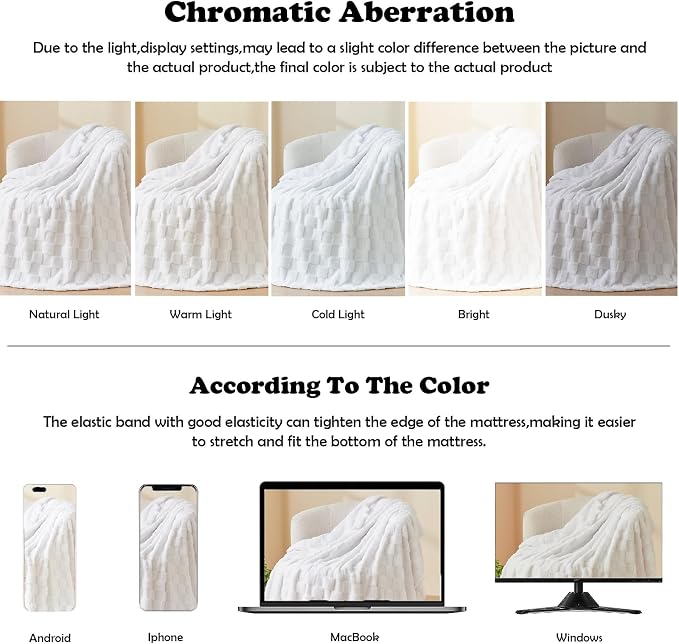 NEWCOSPLAY 3D Checkered Flannel King Blanket, White Checkered, 90"x110" | Super Soft Cute Lightweight Decorative Premium Silky Fleece Blanket for Couch Sofa Bed, Gift for Women Men, All Season Use