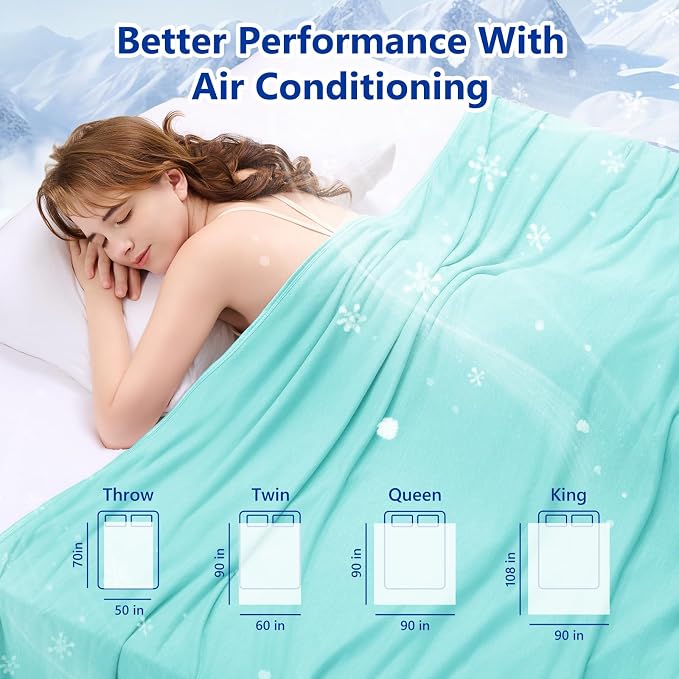 Topcee Cooling Blanket for Night Sweats Absorbs Heat to Keep Adults, Children Cool on Warm Nights, Q-Max 0.5 Cooling Blankets for Hot Sleepers, Ultra-Cool Lightweight Sofa Throw Blanket (50"x70") | Absorbs Heat Cold Summer Blanket for Night Sweats & Me...