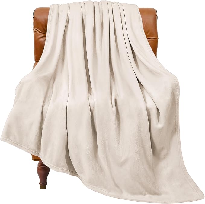 BEDELITE Fleece Blanket Soft Plush Twin Size Blanket Beige 60"x80" | Ultra Soft Fleece, Plush Microfiber, Lightweight Warmth, All Season Comfort, Fade Resistant, Machine Washable, Couch Sofa Bed