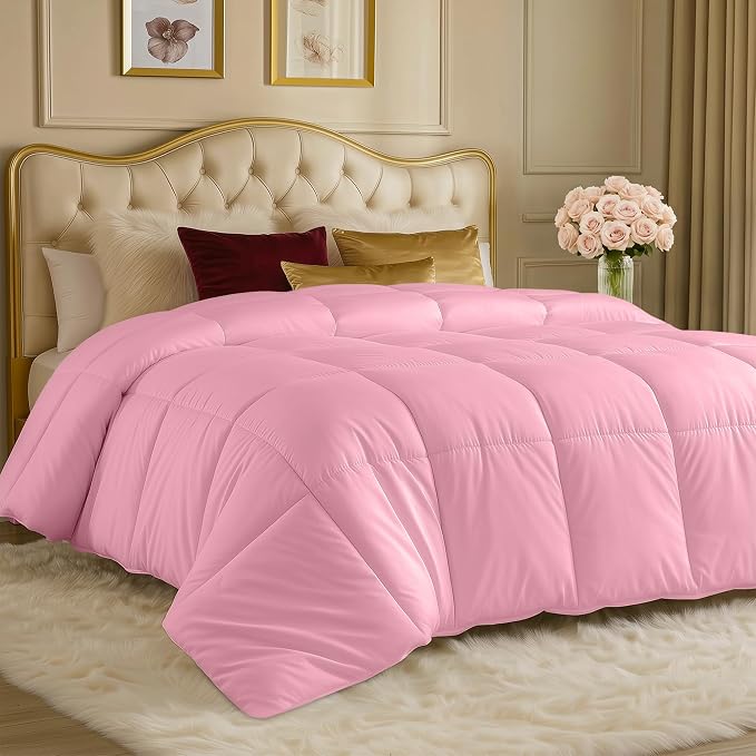Utopia Bedding Duvet Insert, Comforter King Size 90 x 102 Inches, Pink | Cozy All Season Comforter for Kids and Teens, Unisex, Down Alternative Fill, Soft Microfiber Shell, Machine Washable.