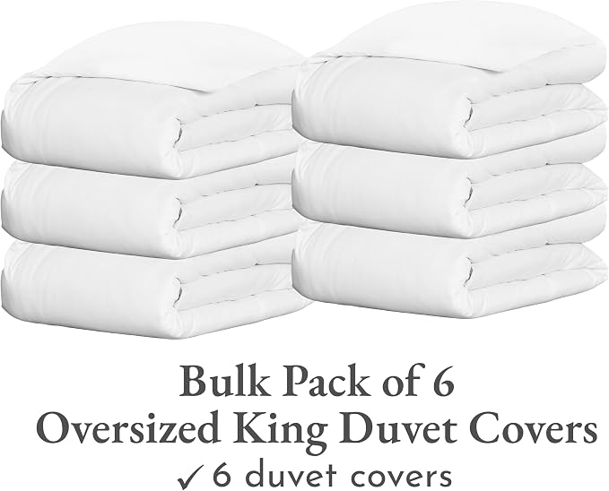 California Design Den 100% Cotton Sateen Oversized King Duvet Covers, White | Duvet Cover Only, Comforter Not Included, Backed by Good Housekeeping Seal, Button Closure & Corner Ties