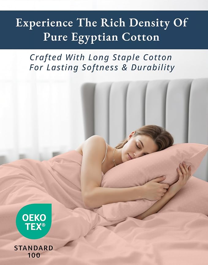 LANE LINEN Deep Sheets Queen 100% Egyptian Cotton Sateen - Veiled Rose | Soft Sheets Queen - 4-Piece Set, For Guests And Everyday Use, For A Silky Hotel-Style Bed, Fade-Resistant & Durable