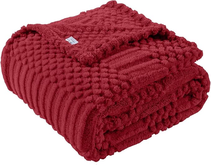 Red Throw Blanket - Soft & Fluffy Fleece, Cute & Aesthetic, Perfect for Sofa, Couch, Chair, Bed, Living Room & Bedroom, All-Season Use, Plush & Cozy Decorative Blanket 50x60