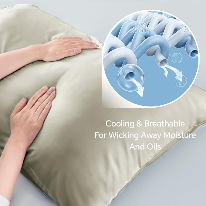 BEDELITE Body Pillow Pillowcase, Rayon from Bamboo, Linen, 20"x54" | Cooling and Breathable Body Pillow Cover for Hot Sleepers & Night Sweats, Silky Soft Full Long Pillow Case, Envelope Closure