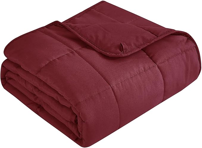 Weighted Blanket for Adults (15 lbs, 48" x 72") Twin Size Soft Cooling Heavy Blanket Sleeping, Apply to 130-160 lbs Body, Thick Breathable Blanket with Glass Bead, Easy Care