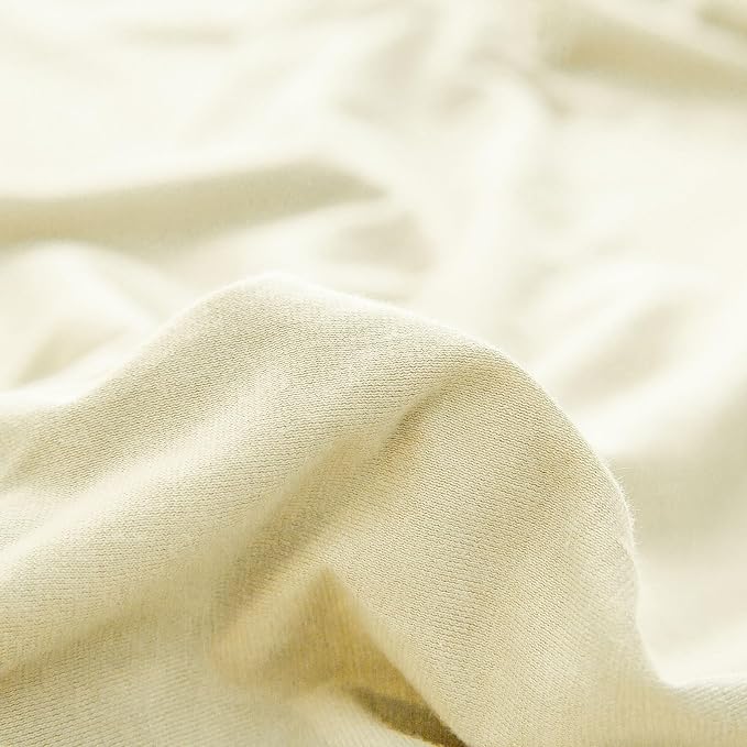 PURE ERA Jersey Knit Sheet Set Solid Creamy White California King | 100% Cotton, 3 Piece Set, T Shirt Soft, Breathable, Envelope Closure Pillowcases, Hidden Zipper, 8 Ties, No Insert, Modern