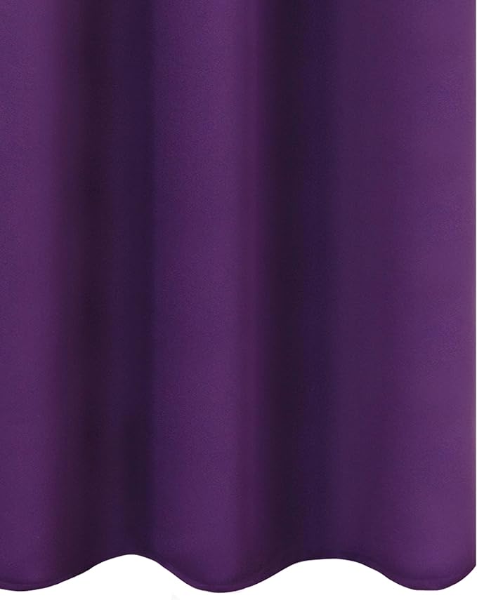 Purple Thermal Blackout Curtains/42 x 72 Inch/Set of 2 Panels Room Darkening Curtains for Bedroom