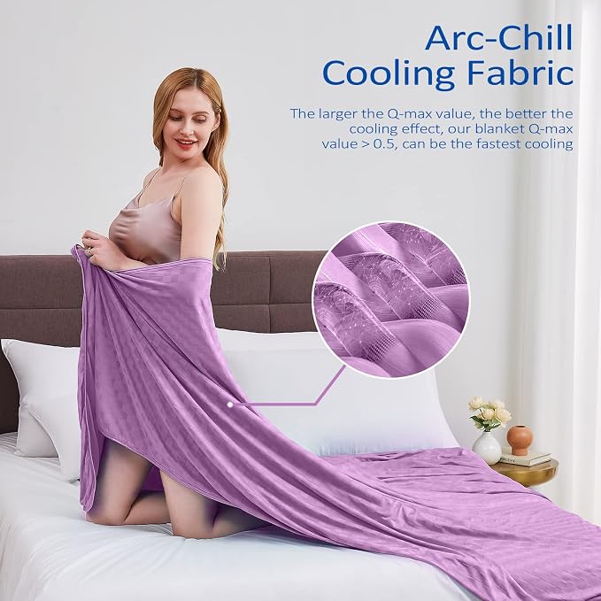 Topcee Cooling Blanket, Summer Cooling Blankets for Hot Sleepers, Arc-Chill Q-Max>0.5 Cool Fiber, Oeko-TEX 100% Certified, Soft, Breathable, Double-Side Bed Throw,Keep Cool for Adults Kids 90"x90"