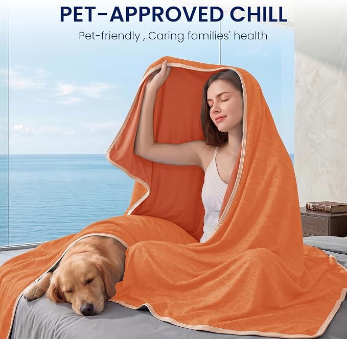 Topcee Cooling Blanket (90"x90"Queen Size) for Night Sweats Absorbs Heat to Keep Adults Cool on Warm Nights, Q-Max 0.5 Cooling Blankets for Hot Sleepers, Ultra-Cool Lightweight Blanket for Bed | Absorbs Heat Cold Summer Blanket for Night Sweats & Menop...
