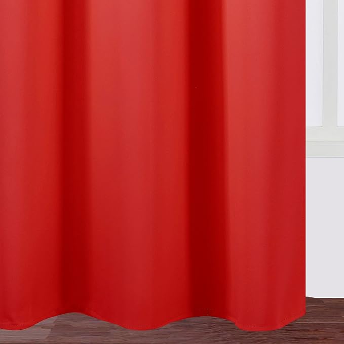 Blackout Curtains 38 x 84 inch/Bright Red Curtains Set of 2 Panels/Thermal Insulated Room Darkening Bedroom Curtains