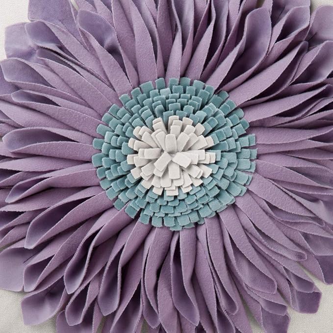 OiseauVoler Decorative Throw Pillow Cover Sunflowers Cushion Case Handmade for Home Sofa Car Bed Room Decor 18 x 18 Inch Taro Purple
