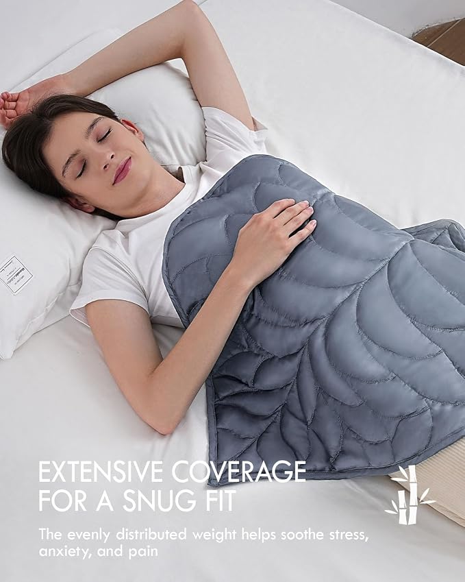 Kaisa Weighted Blanket for Adults(5 lbs, 23"x29"),Weighted Lap Blanket Machine Washable, Small Heavy Blankets with Glass Beads for Home Sleep &Travel,Grey
