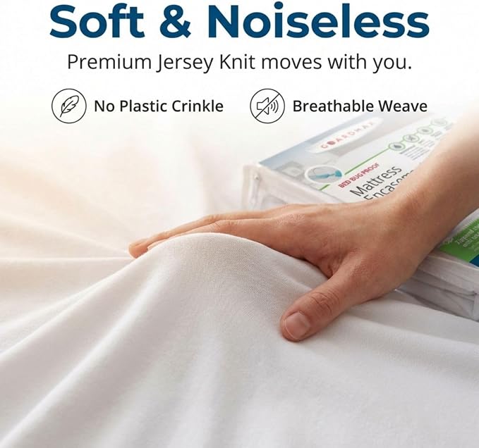 Guardmax King Mattress Protector Zippered, Bed Bug Mattress Cover | Waterproof, Dust Mite Proof, 6-Sided, Soft Jersey Knit, OEKO-TEX Certified, Machine Washable, King - 78 x 80, up to 16" Deep